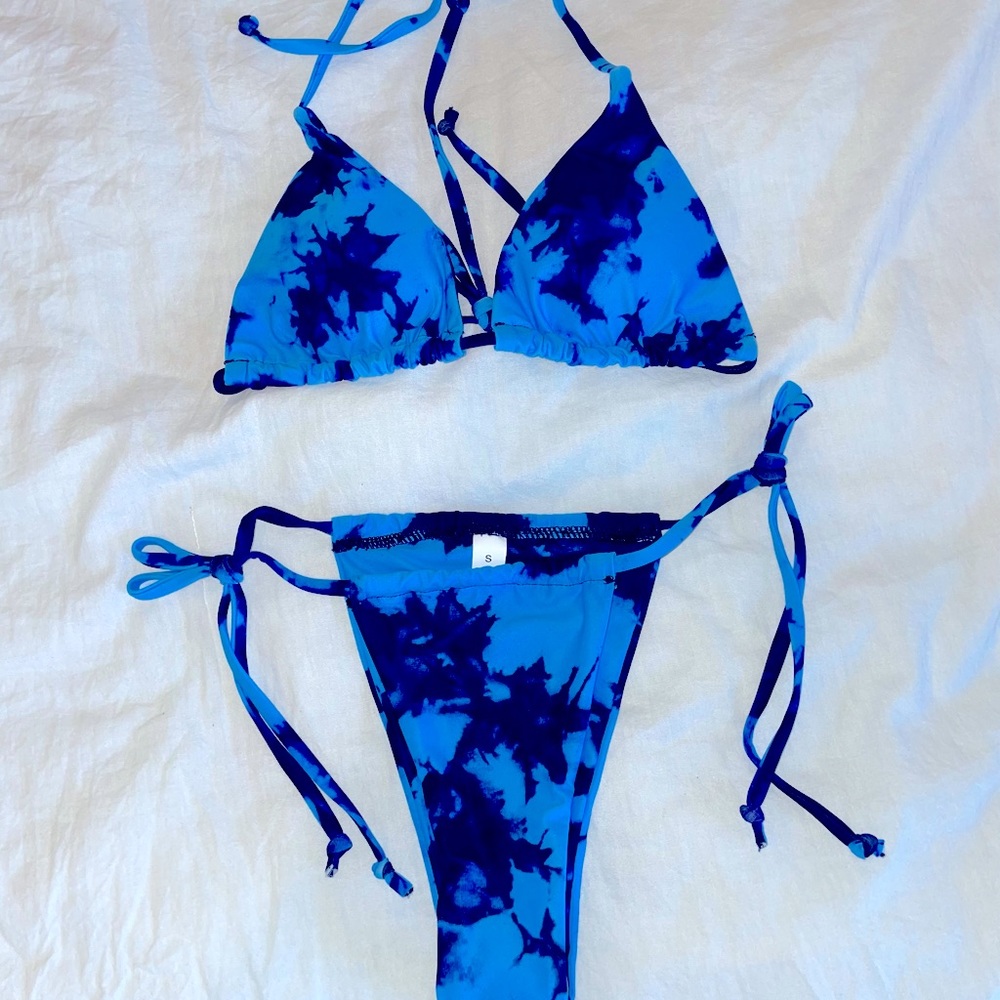 Aurelle 2pc Tie Dye Adjustable Thong Bikini